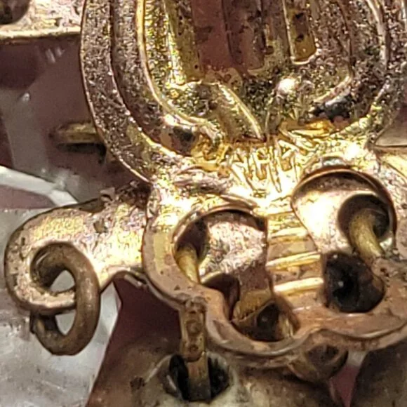 Vintage Cluster Clip-On Earrings With Clear Faceted Beads & Silver-Tone Balls - Picture 4 of 11